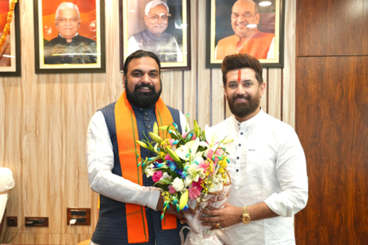 चिराग पासवान यांची सम्राट चौधरी यांच्यासोबत बैठक, बिहारच्या विकासाची आशा व्यक्त केली