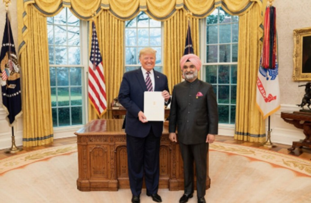 ट्रंपने तरणजीत सिंह संधूला उपराज्यपालपदावर नियुक्तीबद्दल शुभेच्छा दिली
