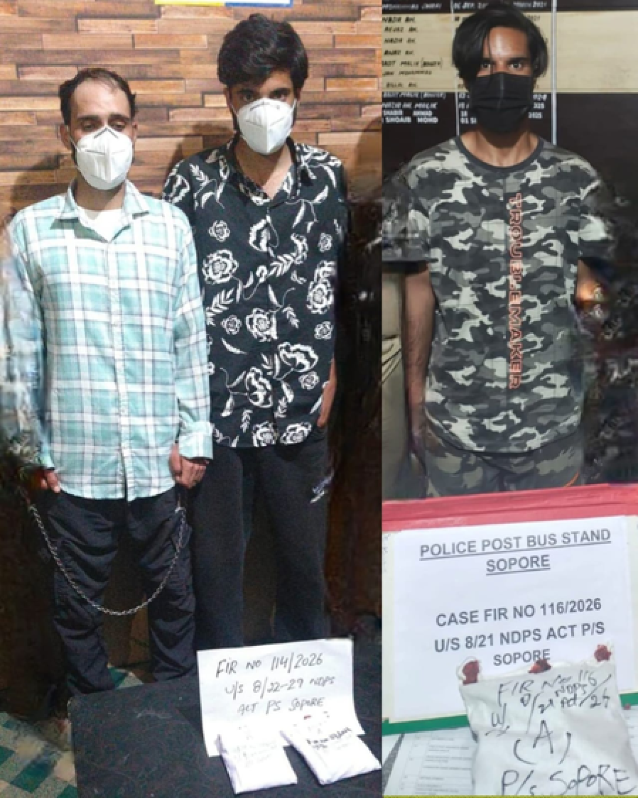 सोपोरमध्ये नशा तस्करांविरुद्ध मोठी कारवाई, पाच आरोपी अटक